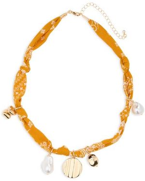 Leith Bandanna Charm Necklace - Metallic