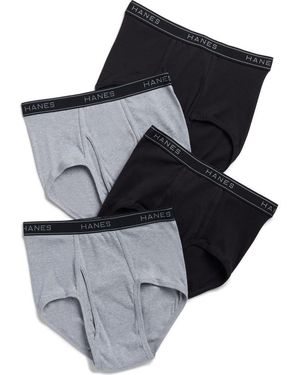 Hanes 4-Pack Assorted Briefs - Gray