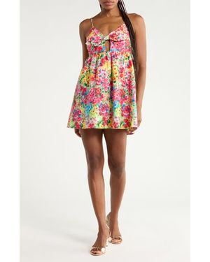 Alice + Olivia Melvina Tie Front Minidress - Red