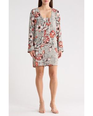 Matty M Long Sleeve Shift Dress - Red