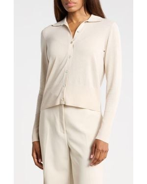 Vince Collared Button-Up Shirt - Natural