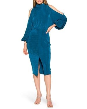 Alexia Admor Sem Cold-Shoulder Midi Dress - Blue