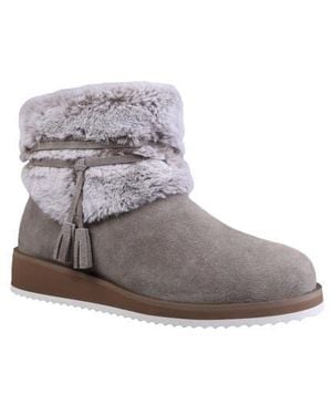 Mykos Suede Faux Fur Cuff Boot - Gray