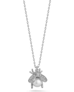 Sphera Milano Bee Cubic Zirconia & Cultured Pearl Pendant Necklace - Metallic
