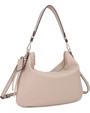 MALI + LILI Nova Large Soft Faux Leather Shoulder Bag - Gray