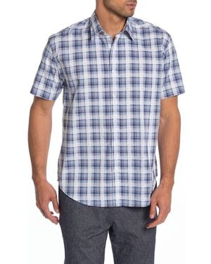 COASTAORO Surfas Check Short Sleeve Regular Fit Shirt - Blue