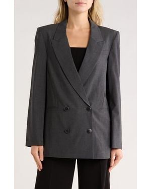 Twp Tabitha Double Breasted Wool Blend Blazer - Black