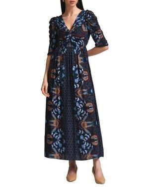 CELINA MOON Flavian Printed Maxi Dress - Blue
