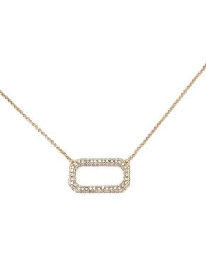 AllSaints Pavé Crystal Hexagon Link Pendant Necklace - Metallic