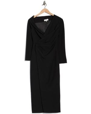 A.L.C. Kylah Long Sleeve Faux Wrap Dress - Black