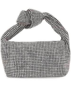 BERNESS Knotted Handle Rhinestone Bag - Blue
