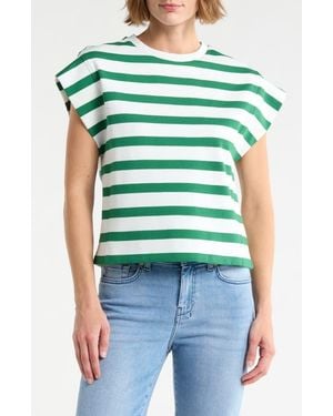 DR2 by Daniel Rainn Stripe Cap Sleeve Top - Green