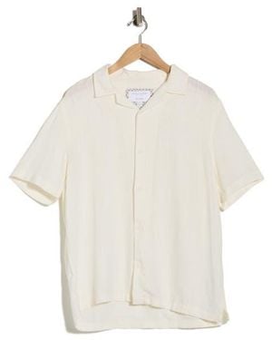Denim and Flower Camp Shirt - White