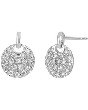 CARRIERE JEWELRY Diamond Pavé Coin Drop Earrings - White