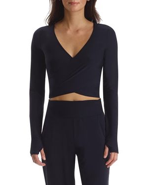 Commando Butter Thumbhole Faux Wrap Top - Blue