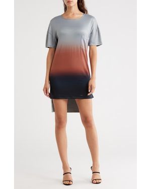 Go Couture High Low Tunic T-Shirt Dress - Gray