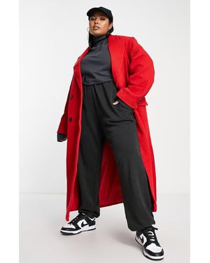 ASOS Curve Twill Longline Coat - Red