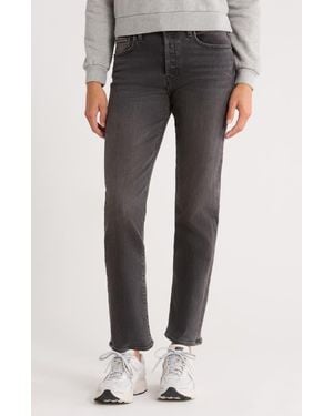 Mother The Hiker Hover Mid Rise Slim Straight Leg Jeans - Gray