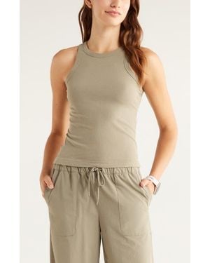 Zella Go-To Rib Performance Tank - Brown