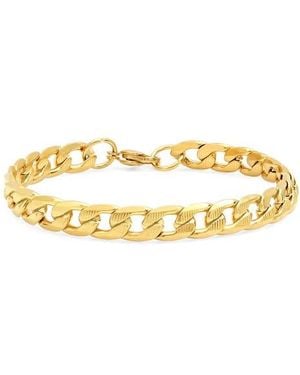 Steeltime 18K Plated Curb Link Bracelet - Metallic