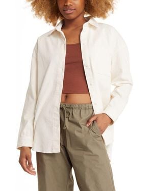 BP. Corduroy Button-Up Shirt - Natural