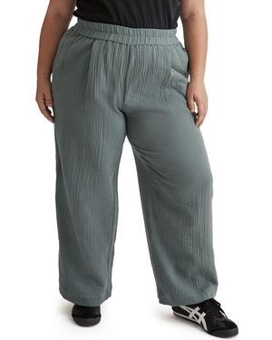 Madewell The Plus Untailored Wide Leg Crop Pants - Gray