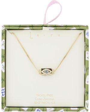 Leith Pavé Spinner Pendant Necklace - Metallic