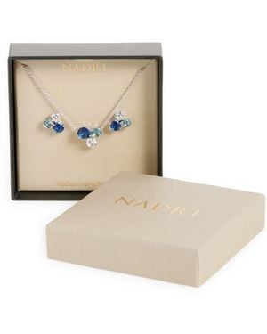 Nadri Natural Beauty Crystal Cluster Stud Earrings & Necklace Set