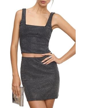 GOOD AMERICAN Crystal Embellished Tank - Gray