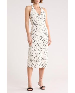 Leith Halter Neck Midi Dress - Natural