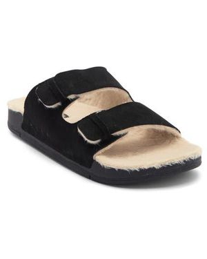 Reef Ojai Two Bar Cozy Faux Shearling Lined Slide Sandal - Black