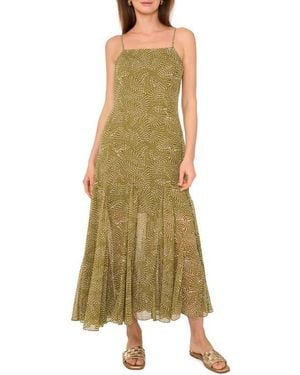 1.STATE V-Neck Maxi Dress - Green