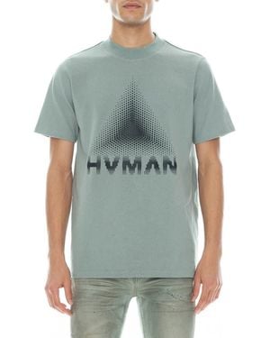 HVMAN Puffy Dot Logo Short Sleeve Fleece Sweatshirt - Green