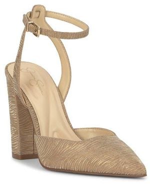 Jessica Simpson Nazela Pointed Toe Ankle Strap Pump - Metallic