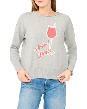 Cece Aperol Spritz Jacquard Sweater - Gray