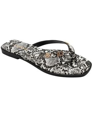 Bebe Python Embossed Thong Sandal - White