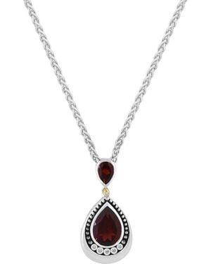 Effy Garnet & Diamond Pendant Necklace - Red