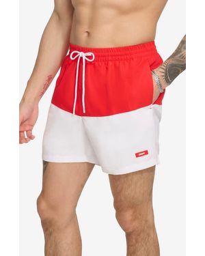 DKNY Colorblock Swim Trunks - Red
