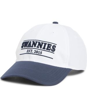 Swannies Britt Embroidered Baseball Cap - White