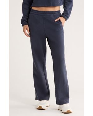 Calvin Klein High Waist Relaxed Straight Leg Sweatpants - Blue