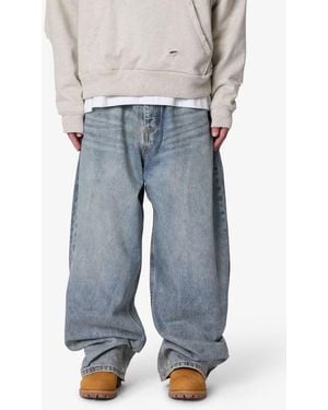 MNML Mega Baggy Waxed Denim Jeans - Blue