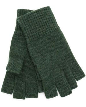 Portolano Fingerless Cashmere Gloves - Green