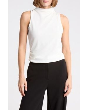 DR2 by Daniel Rainn Textured Boat Neck Sleeveless Top - White