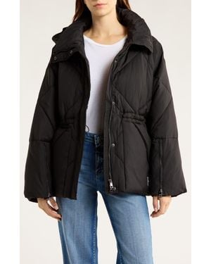 OOF WEAR Quilted Water Repellent Hooded Jacket - Black