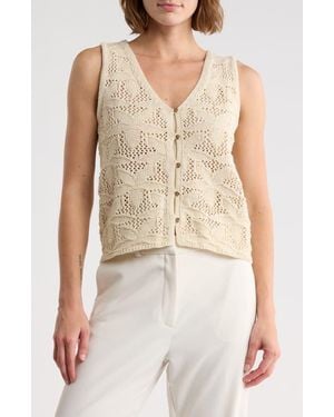 Sanctuary Jasmine Open Knit Vest - Natural