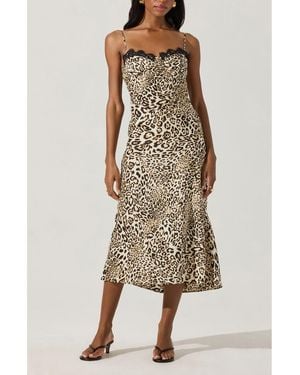 Astr Lace Trim Satin Slipdress - Multicolor