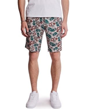 Paisley & Gray Felix Floral Linen Blend Chino Shorts - Blue