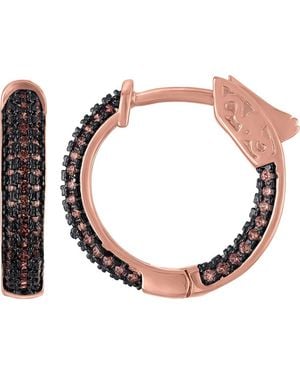 FZN Pavé Cubic Zirconia Inside Out Hoop Earrings - Pink