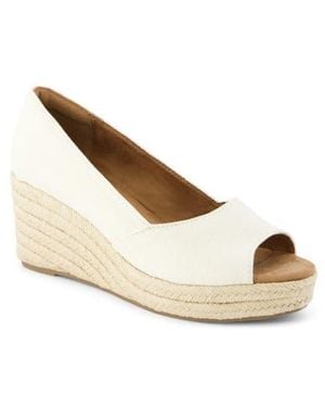 TOMS Rania Peep Toe Wedge Pump - Natural