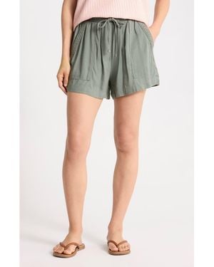 Splendid Marseilles Lace Trim Shorts - Green